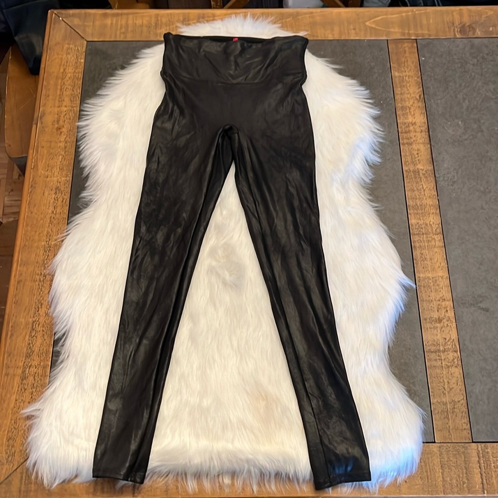 Spanx faux leather leggings size SP